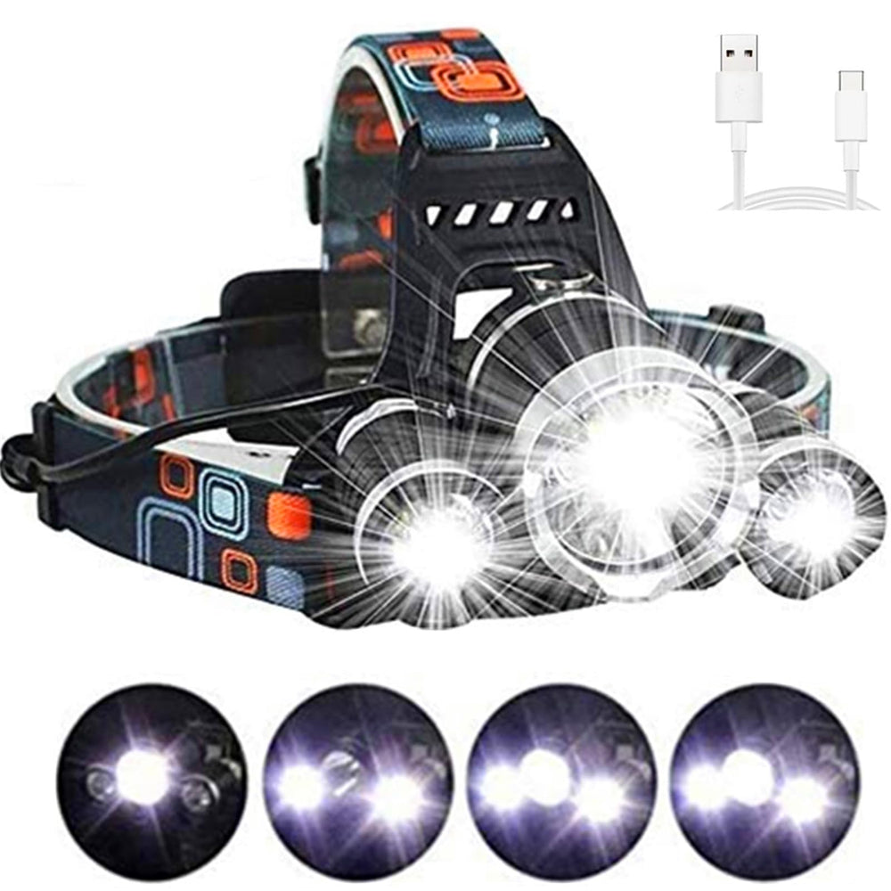 Mollo headlamp front view with a 20,000-lumen beam for hands-free visibility.