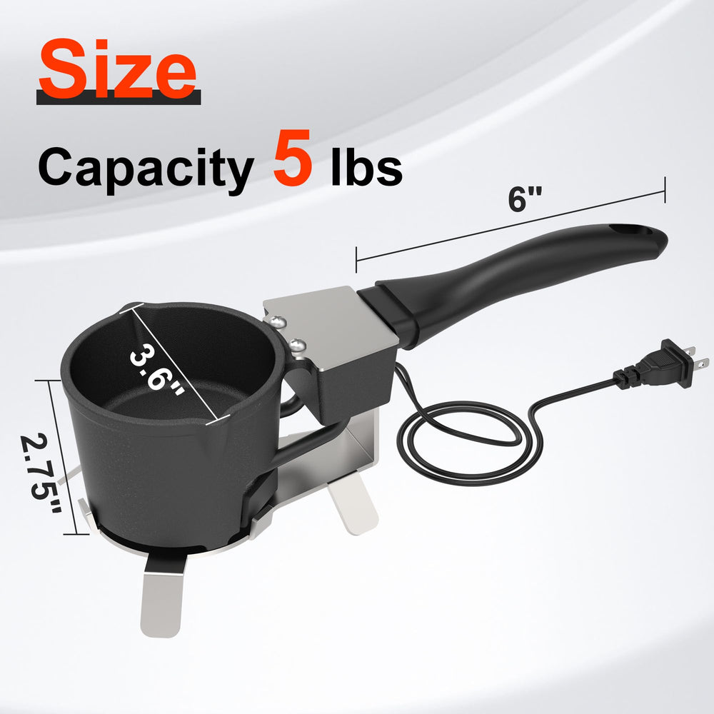 Molten Masters 5lb melting pot in workshop shows portable setup for home or onsite projects