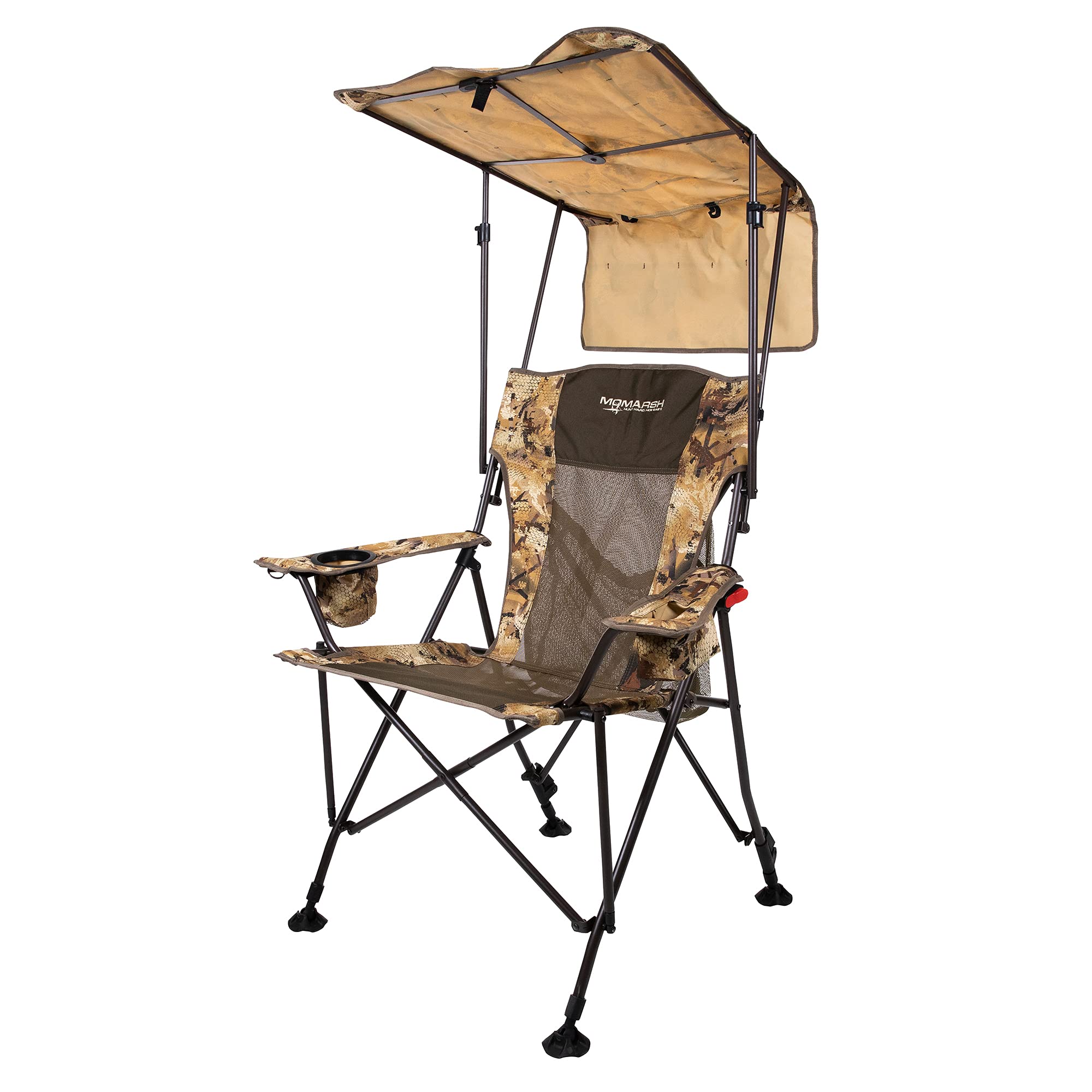 Momarsh dove chair with shade canopy providing sun protection during hunts