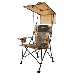 Momarsh dove chair with shade canopy providing sun protection during hunts