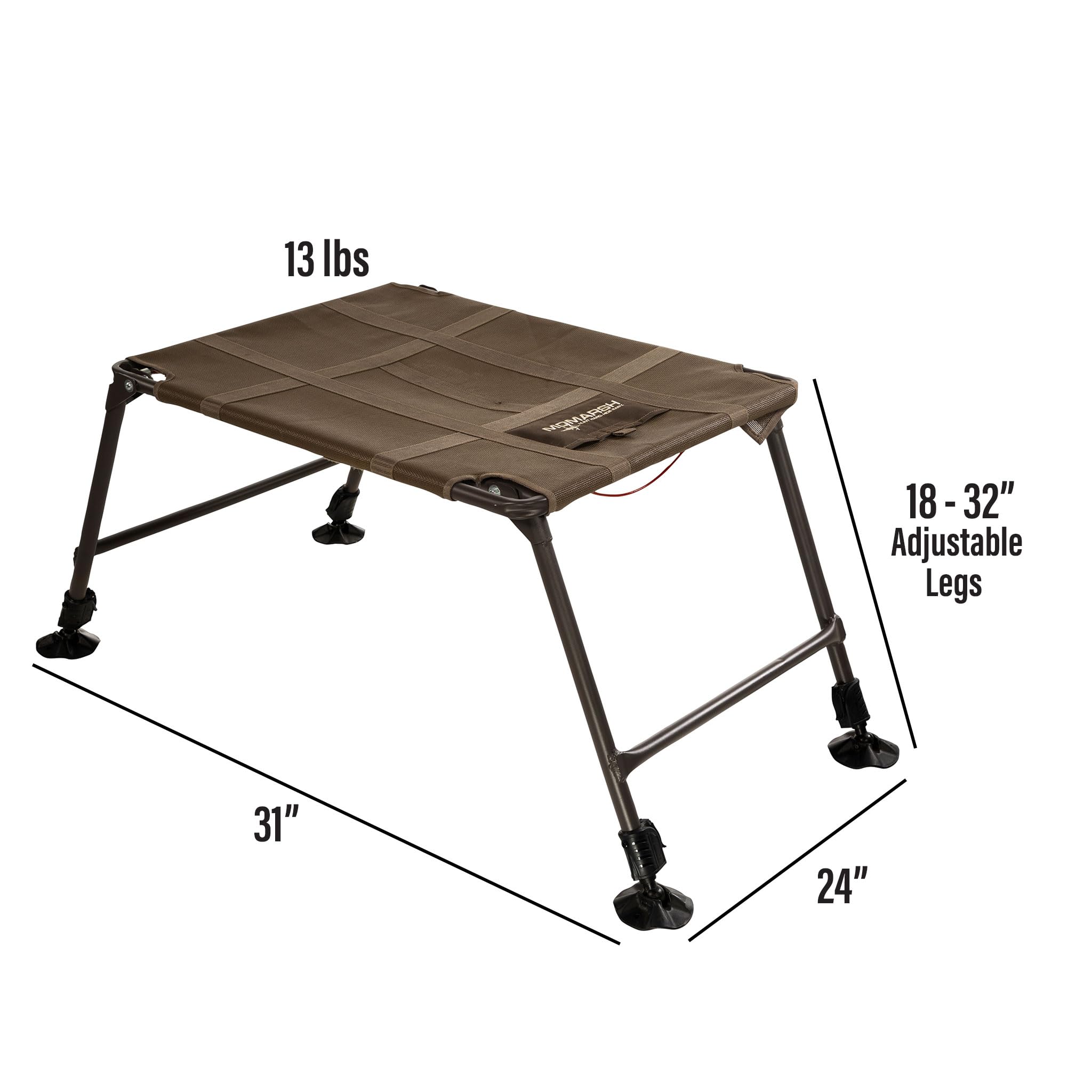 Momarsh Final Stand folded flat for quick setup and easy storage.