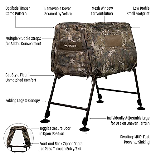 Momarsh Invisi Lab blind cot-floor illustrates all-day comfort and stability.