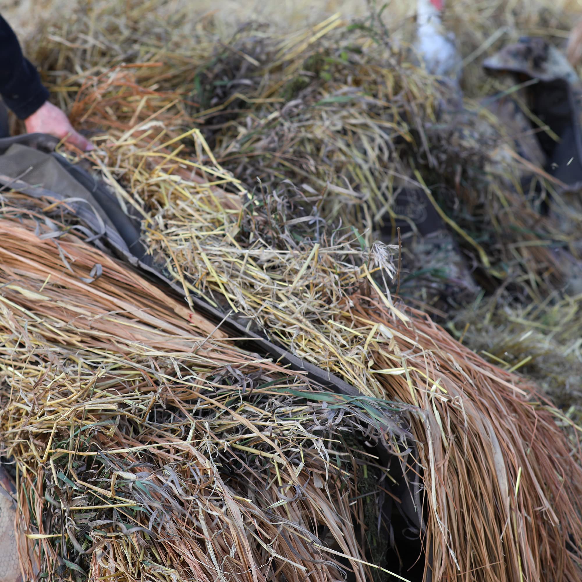 Momarsh InvisiGrass works with layout and ground blinds for expanded concealment options.