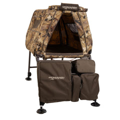 Momarsh LabLocker exterior pockets hold water, collars, and treats during hunts.