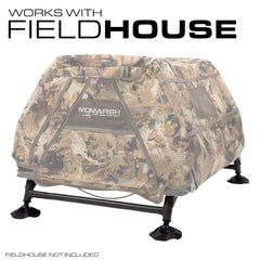 Momarsh Short Leg Kit extended webbing strap securing folded legs during transport.