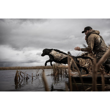 Momarsh Versa Vest insulation panel adds warmth for cold water hunts.