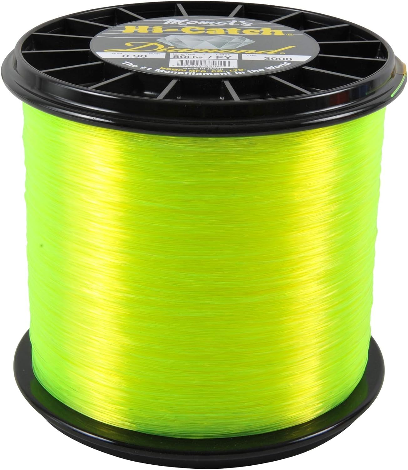 Momoi 33040 Hi-Catch Diamond monofilament fishing line in fluorescent yellow