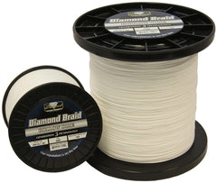 Momoi Diamond Braid Generation III Hollow Core white spool for high-strength saltwater fishing.