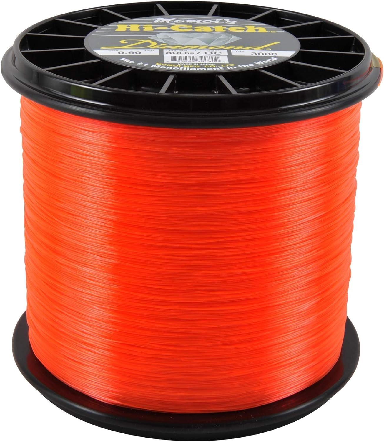 Full spool view: 1000 yd Momoi Diamond Line - 100 lb - Hi-Vis Yellow