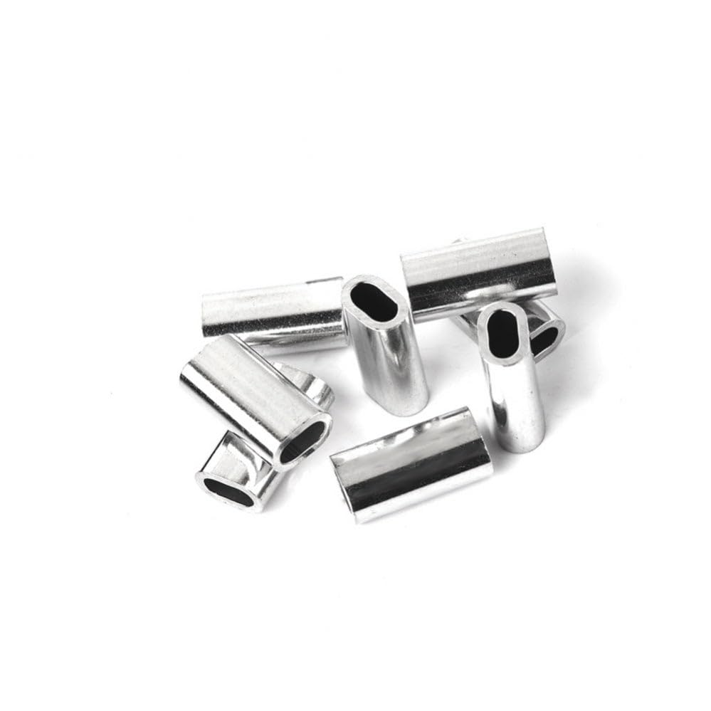 Momoi Diamond Mini-Lock Sleeves in silver provide burr-free, precise fittings for heavy mono lines.