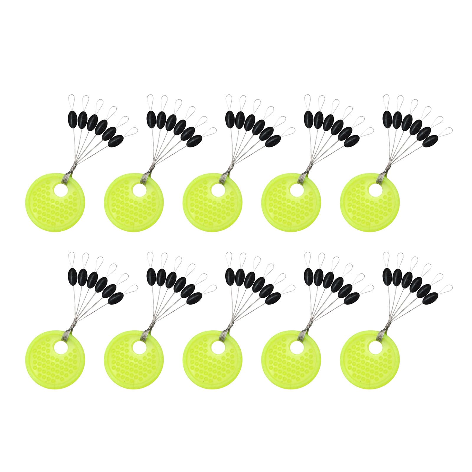MOMOJIA 10GROP rubber bobbers stoppers assembly shows quick attachment for efficient setup