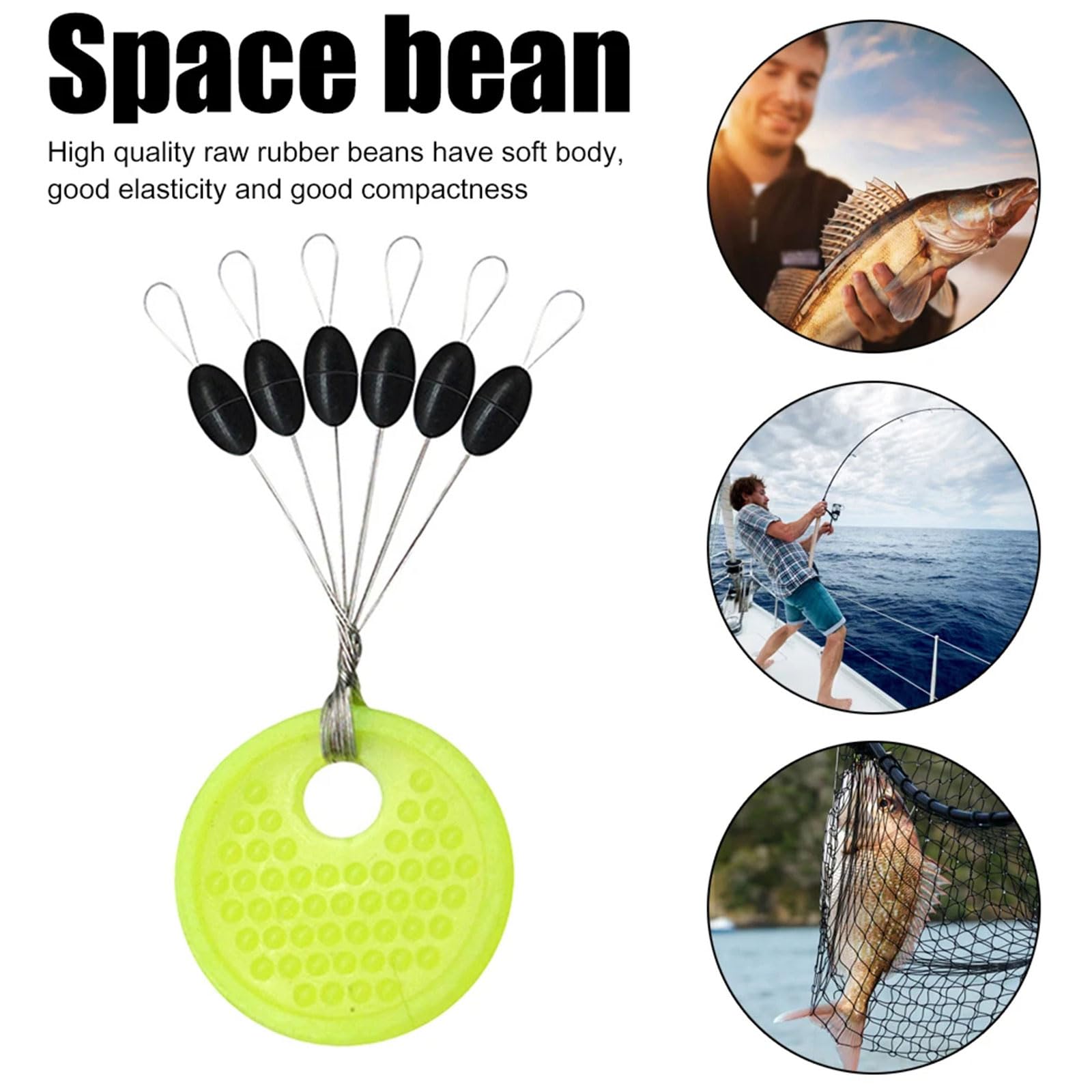 MOMOJIA 10GROP rubber bobbers stoppers attachments illustrate easy slip-on use for anglers
