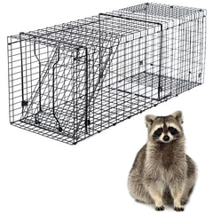 Mondogreet heavy-duty live trap folded for easy transport and storage.