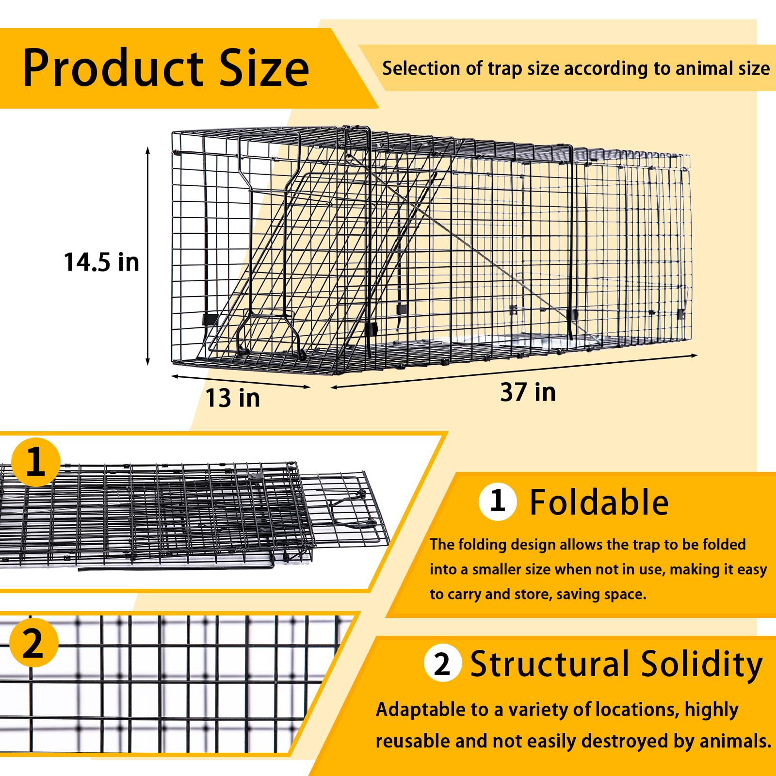 Mondogreet heavy-duty live trap set up and ready for humane capture.