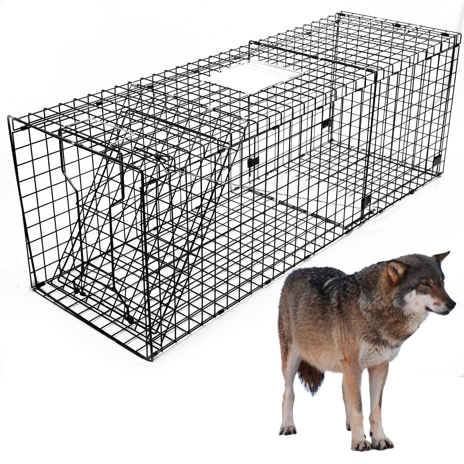 Mondogreet heavy-trap 59x20x22 assembled, rugged steel for safe humane capture.