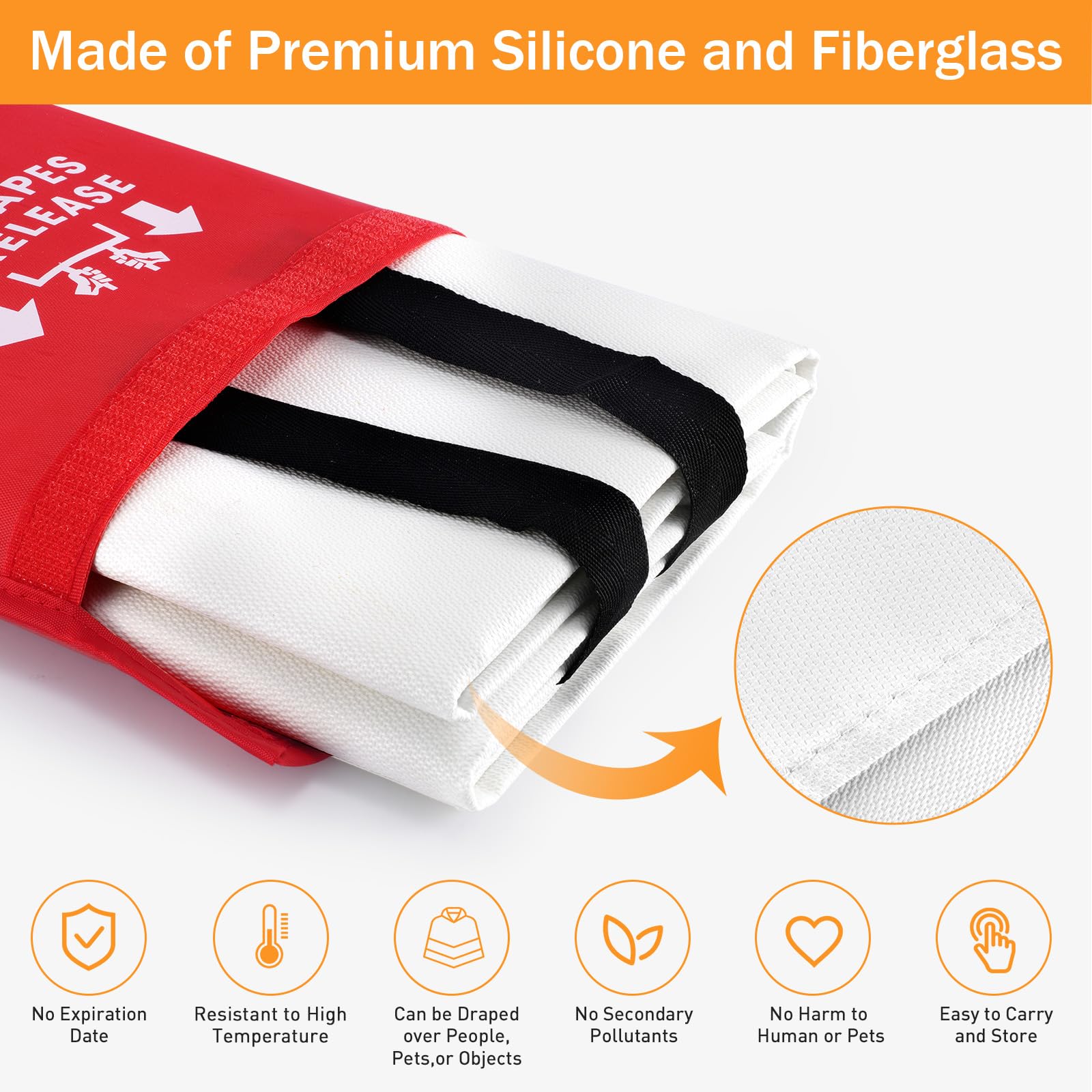 Mondoshop silicone fire blanket for camping to protect against unexpected flames.