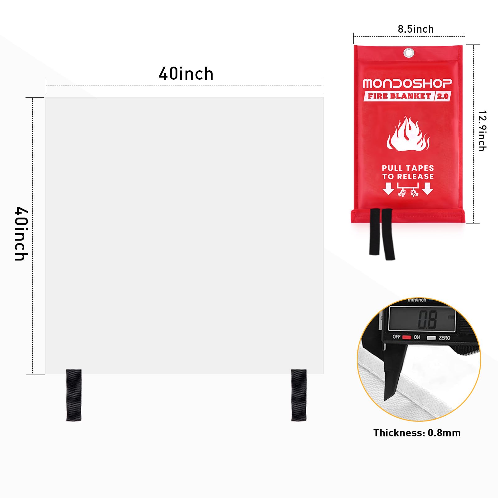 Mondoshop silicone fire blanket in car glove compartment supports emergency response.
