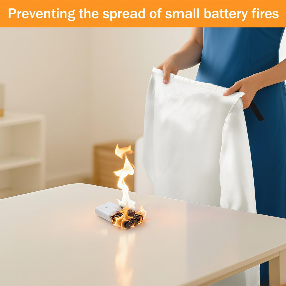 Mondoshop silicone fire blanket on a grill for safe flare-ups and quick cover.