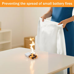 Mondoshop silicone fire blanket on a grill for safe flare-ups and quick cover.