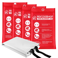Mondoshop silicone fire blanket in a kitchen drawer for quick flame containment.