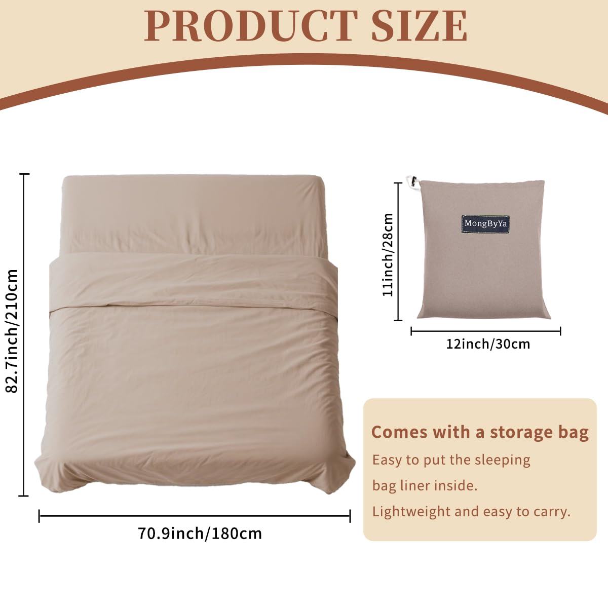MongByYa sleeping bag liner bottom vent zips for cooling airflow on warm nights.
