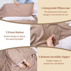 MongByYa sleeping bag liner pillow cover keeps pillow in place for neat sleep.