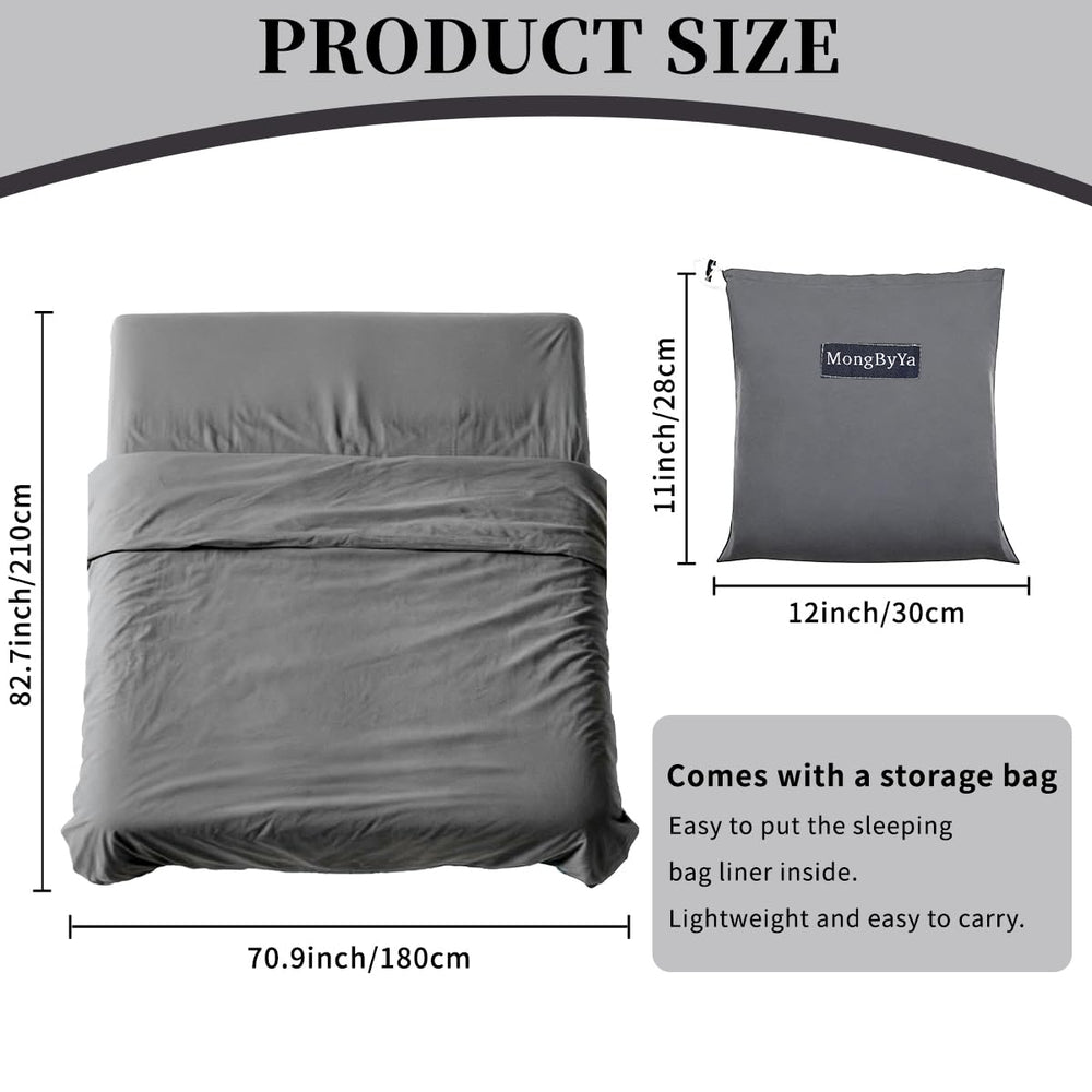 MongByYa sleeping bag liner top buckles closeup shows easy entry design