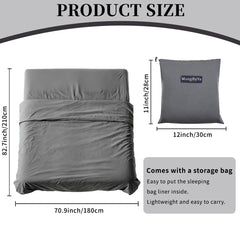 MongByYa sleeping bag liner top buckles closeup shows easy entry design