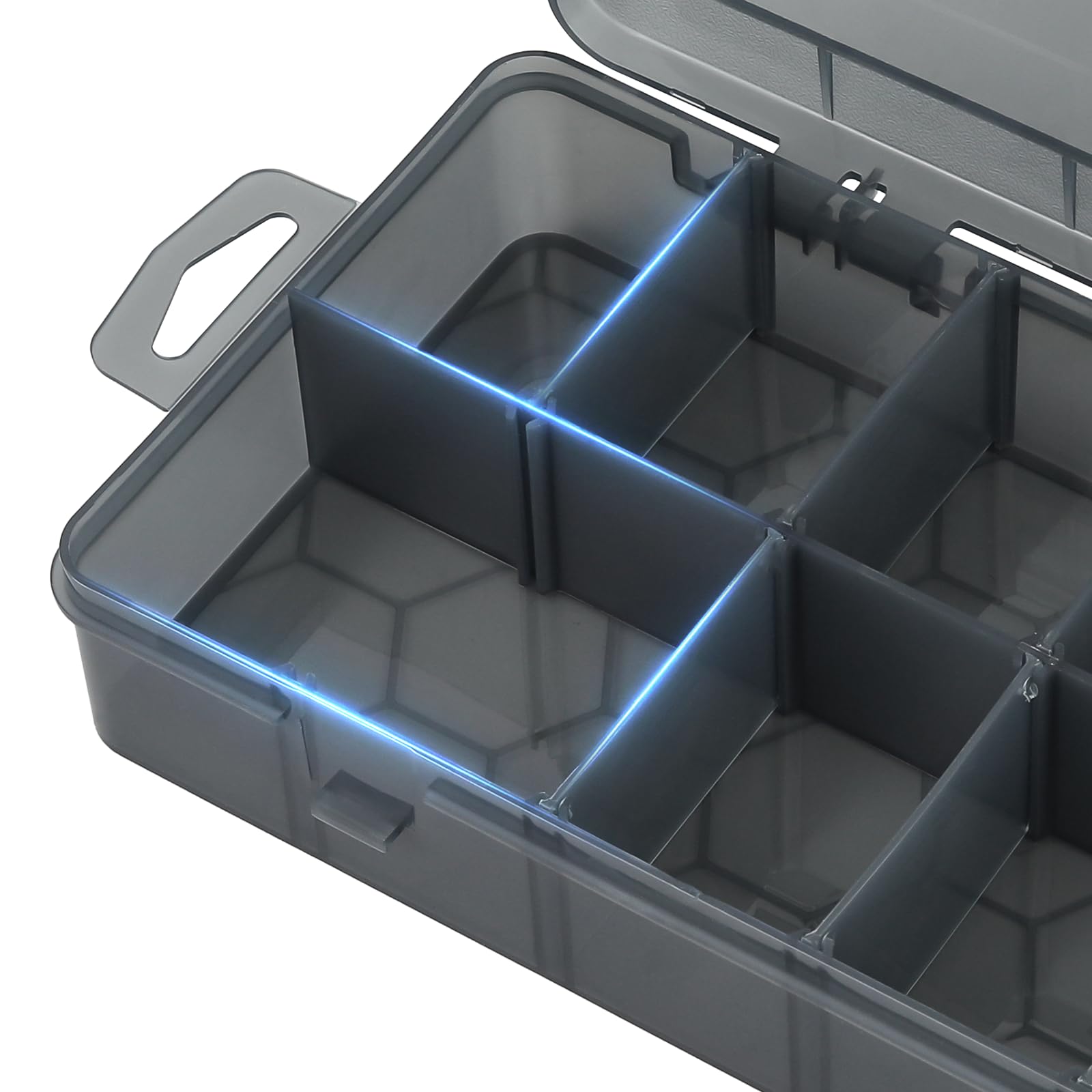 Versatile MoNiBloom storage for jewelry and crafts with adjustable internal grids.
