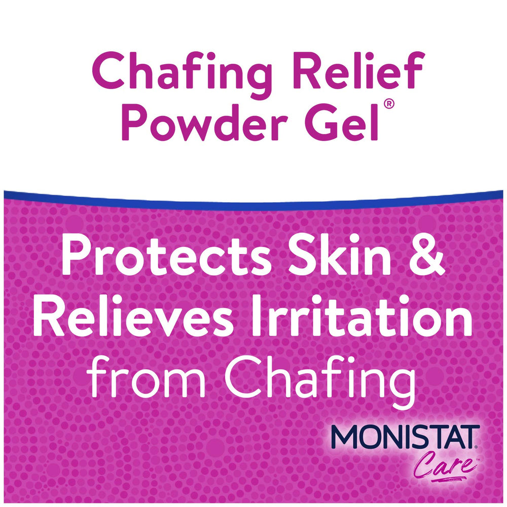 Monistat Care Chafing Relief Powder Gel being applied for smooth protective coverage