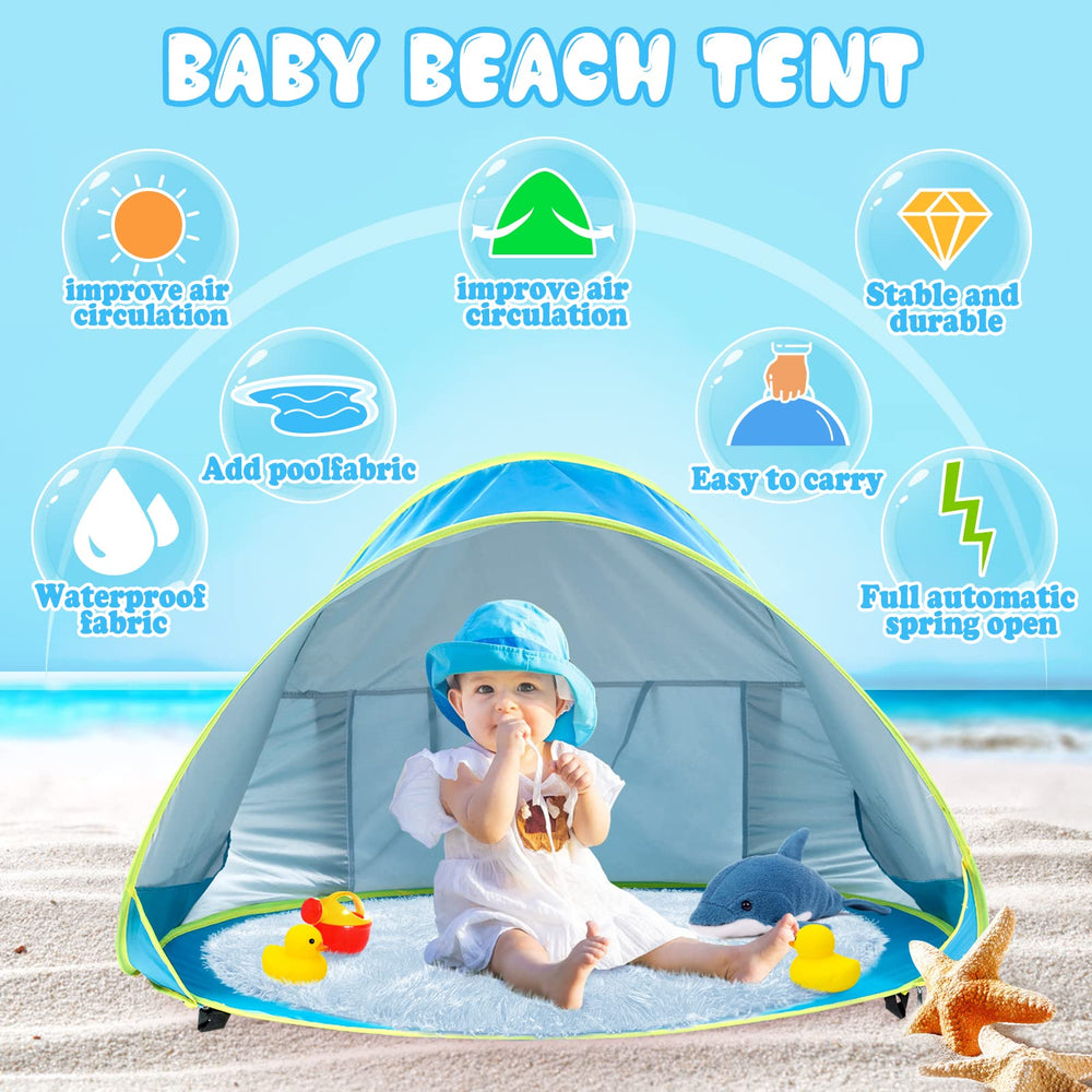 Monobeach baby shade tent UV protection feature highlighted for sunny days