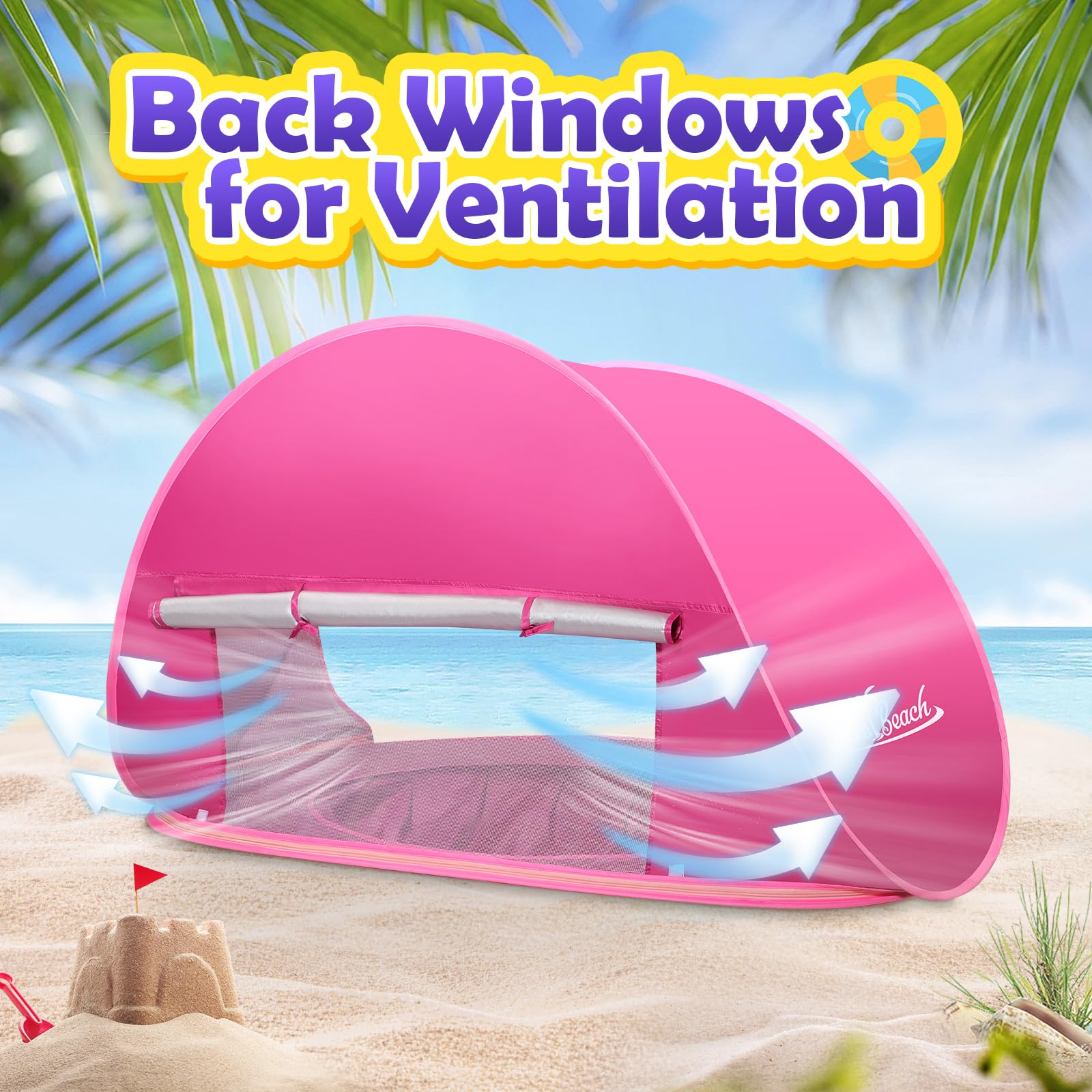 Monobeach baby tent with carry bag for portable beach shade.