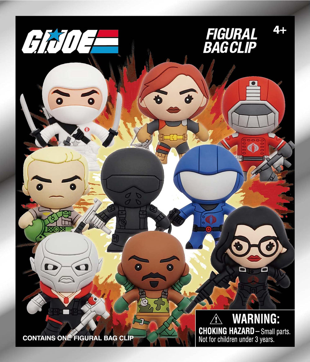 Monogram G.I. Joe 3D foam bag clip in multi color for backpacks and bags.