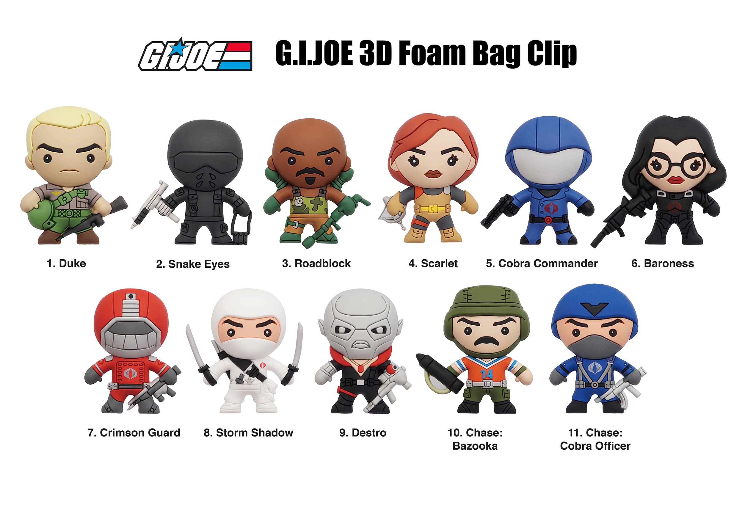 Monogram G.I. Joe 3D foam bag clip revealed from a mystery blind bag.
