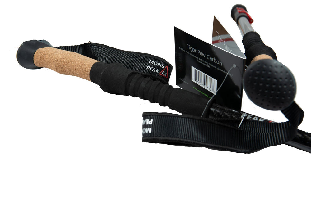 Mons Peak IX Tiger Paw silver-on-black markings for high visibility on trails