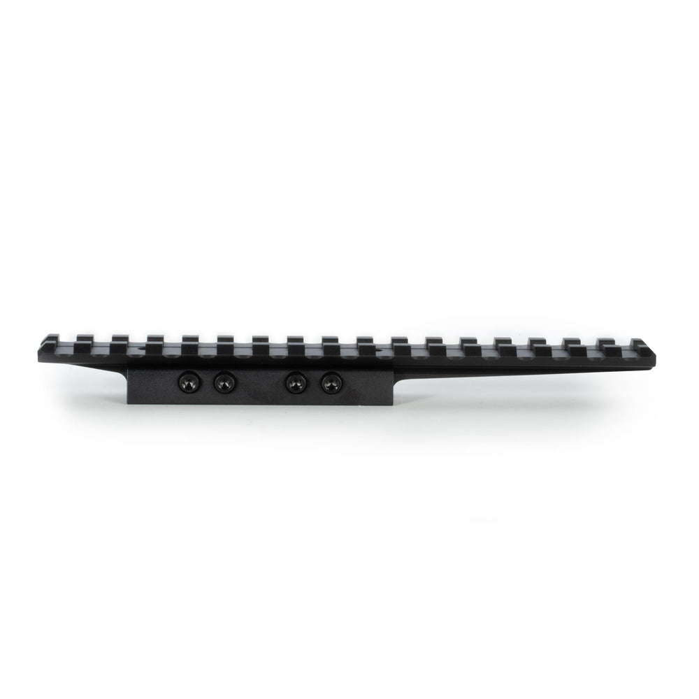 Monstrum 17-slot Picatinny rail with extra forward extension for long eye relief optics.
