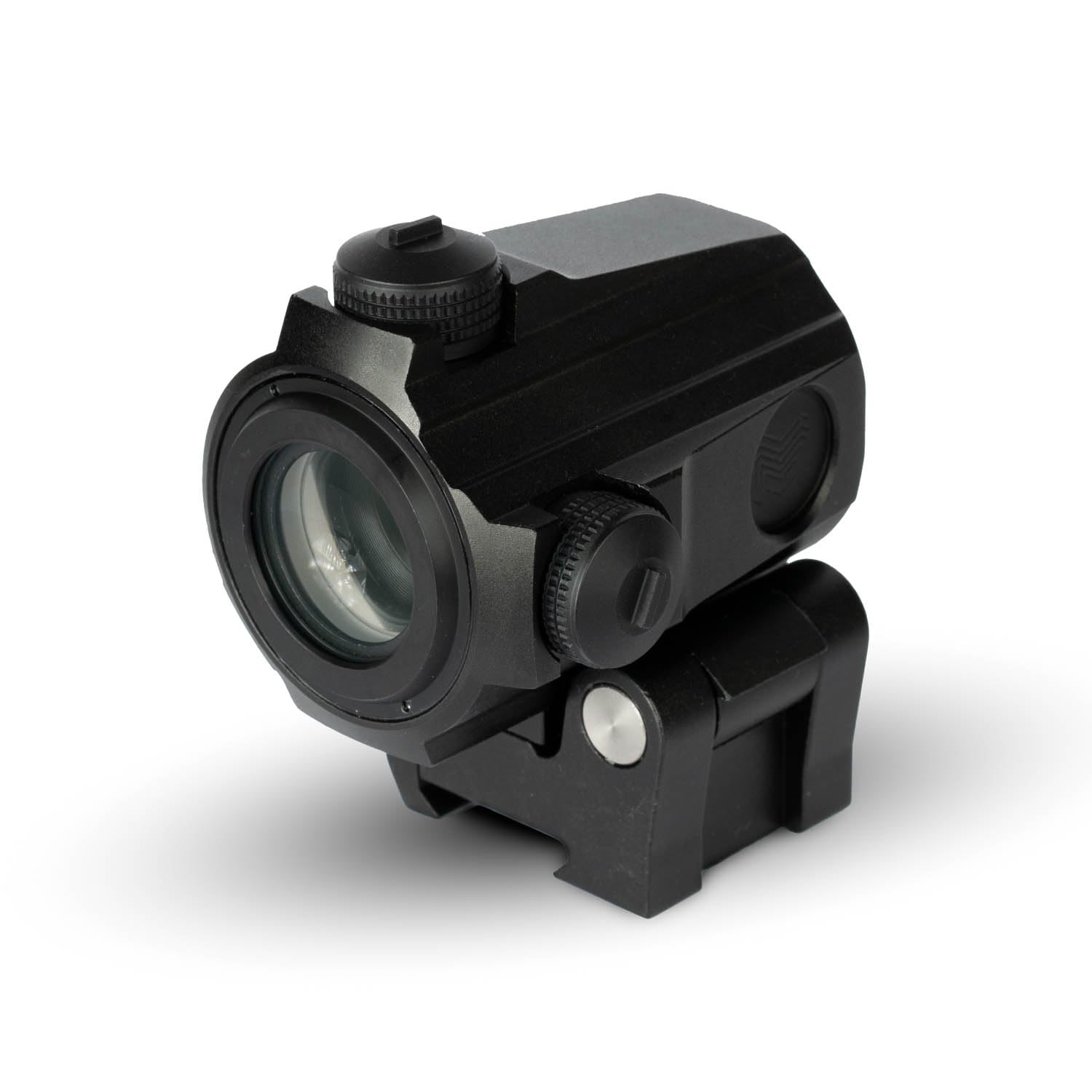 Monstrum 2X flip-to-side magnifier mounted on optic enables rapid magnified to unmagnified transition.