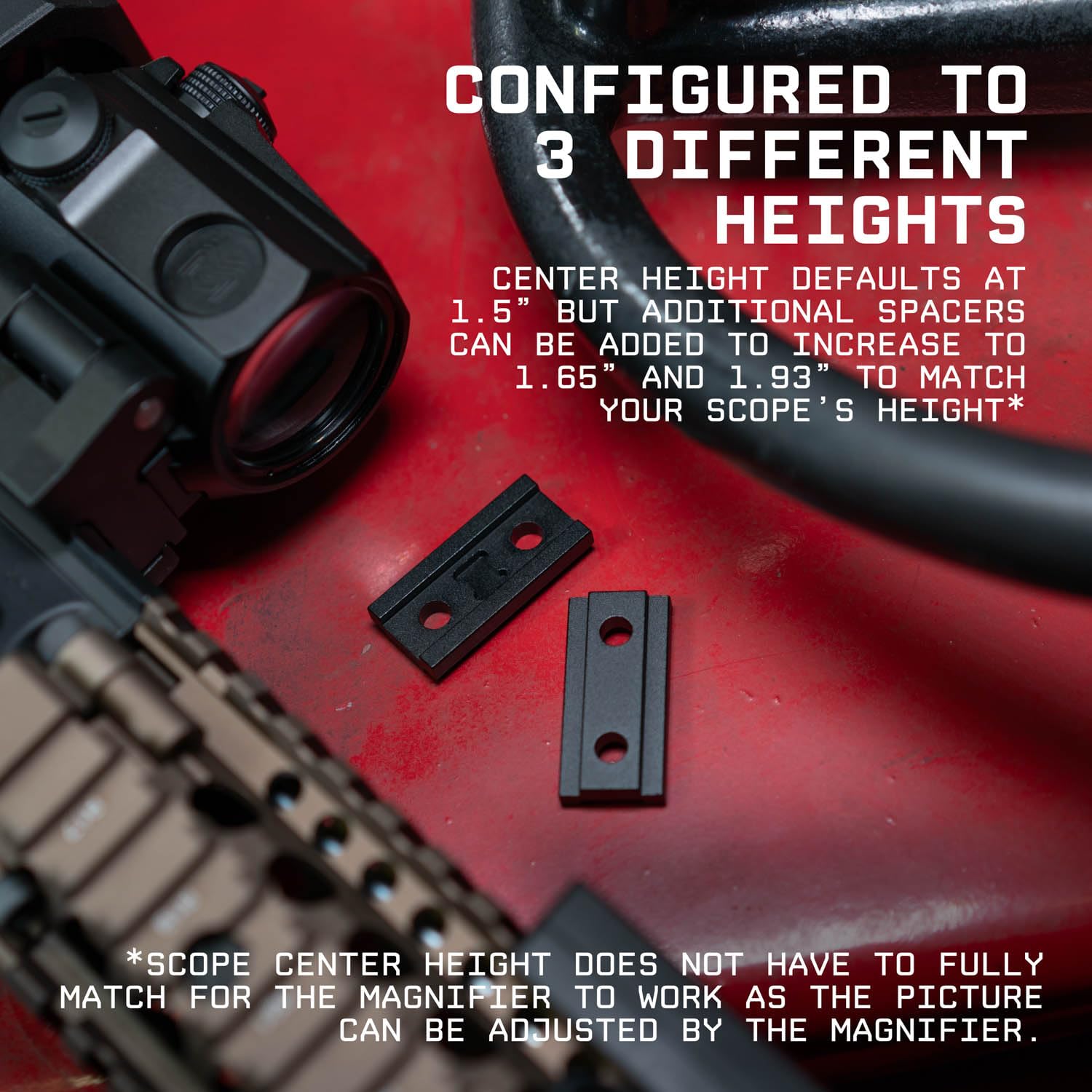 Monstrum 2X magnifier alignment with windage and elevation ensures precise optical setup.