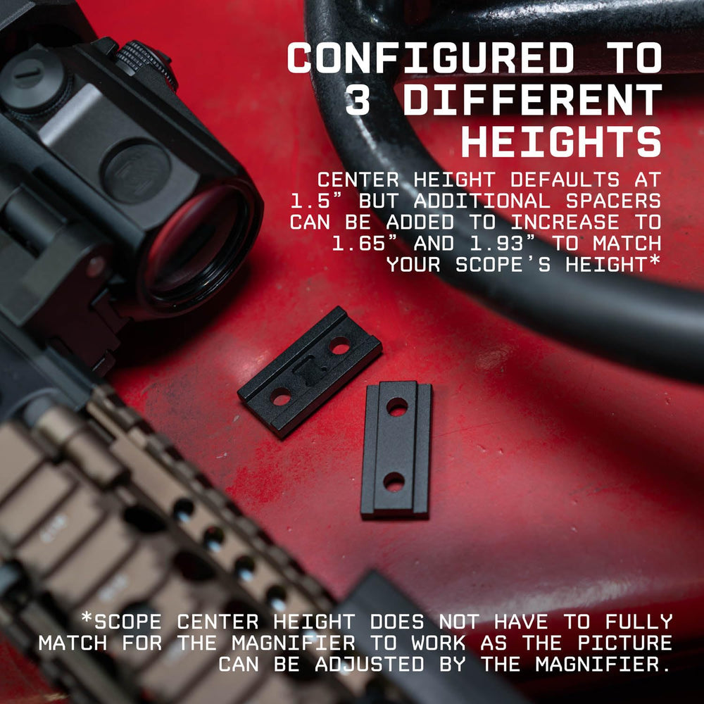 Monstrum 2X magnifier alignment with windage and elevation ensures precise optical setup.