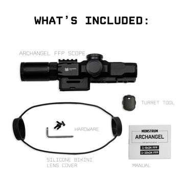 Monstrum Archangel ED 1-10x precise windage/elevation clicks support accurate dialing.