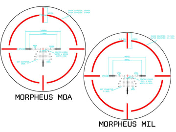 Monstrum Archangel ED 1-10x FFP reticle closeup shows crisp color and contrast