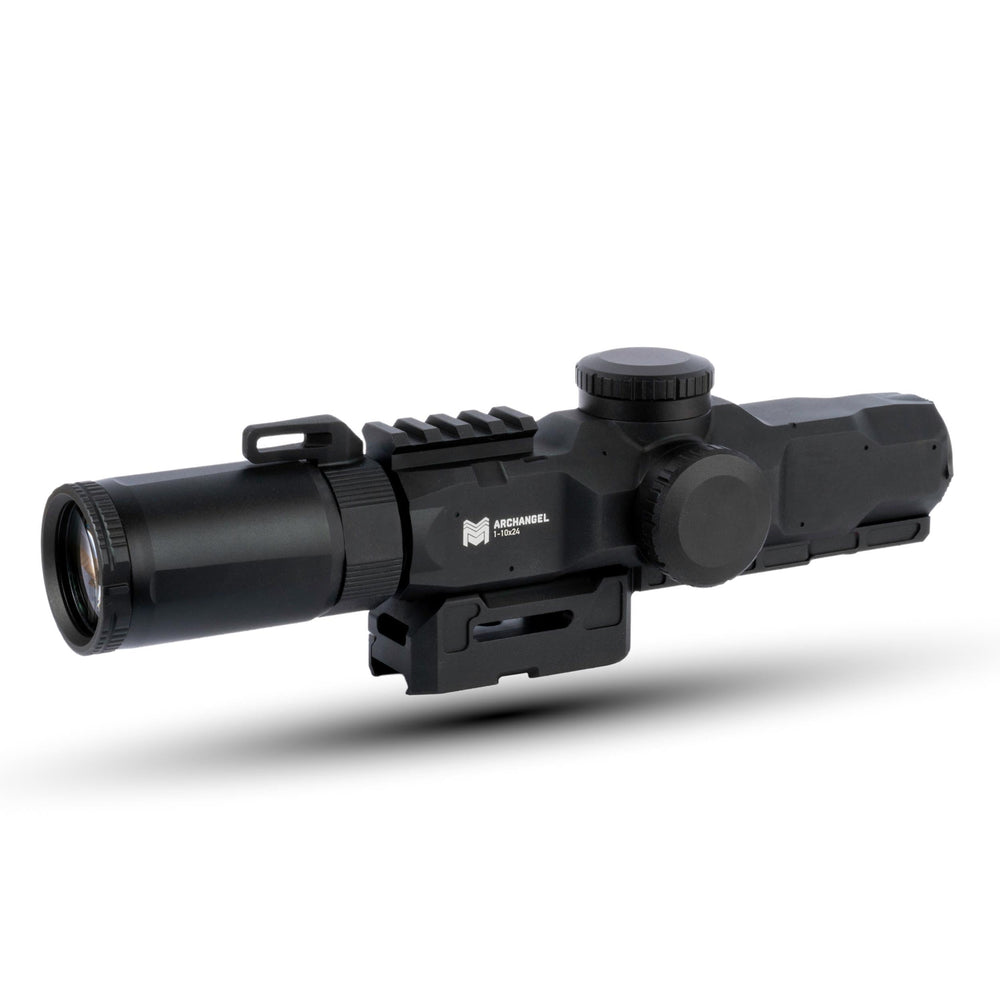 Monstrum Archangel ED 1-10x CM8 reticle delivers precise cross-magnification accuracy.