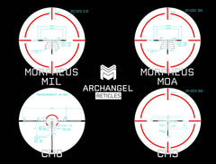 Monstrum Archangel ED windage-elevation-dials emphasize precise adjustments for dialing in.