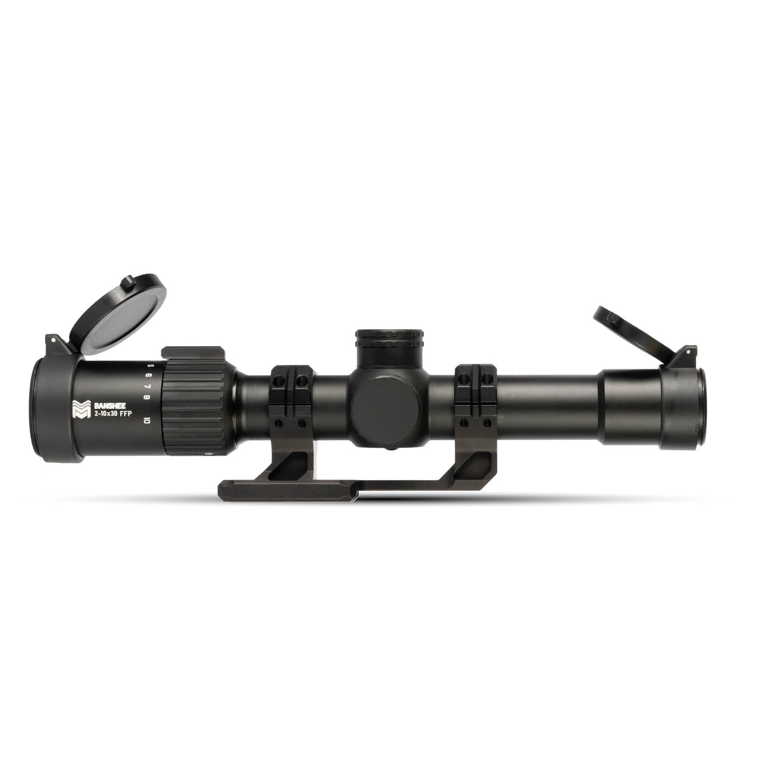 Monstrum Banshee CM2 reticle closeup showing fast ranging capability.