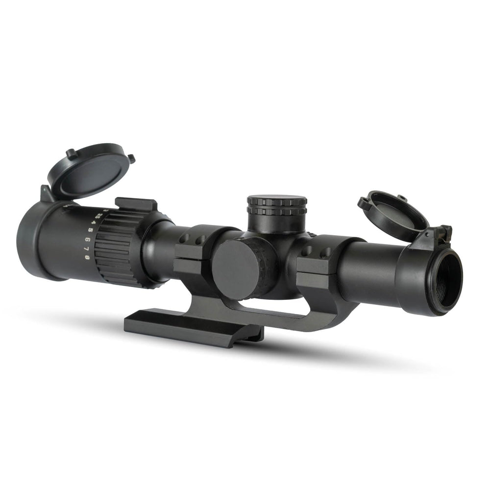 Monstrum Banshee ED 1-10x24 LPVO front view demonstrates durable field-ready build