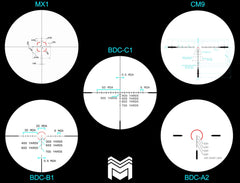 Monstrum Banshee ED 1-10x24 LPVO illuminated reticle shows red green options for low light