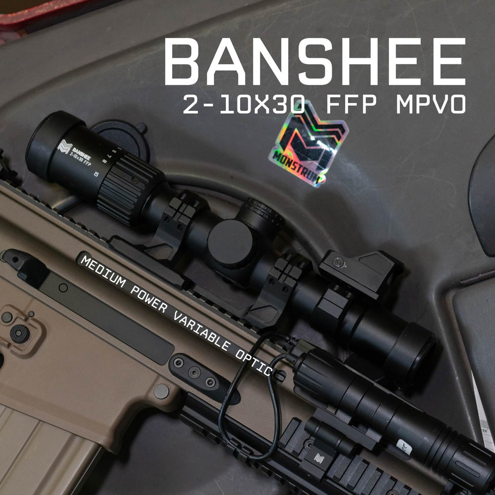 Monstrum Banshee ED glass closeup highlighting sharp color contrast.