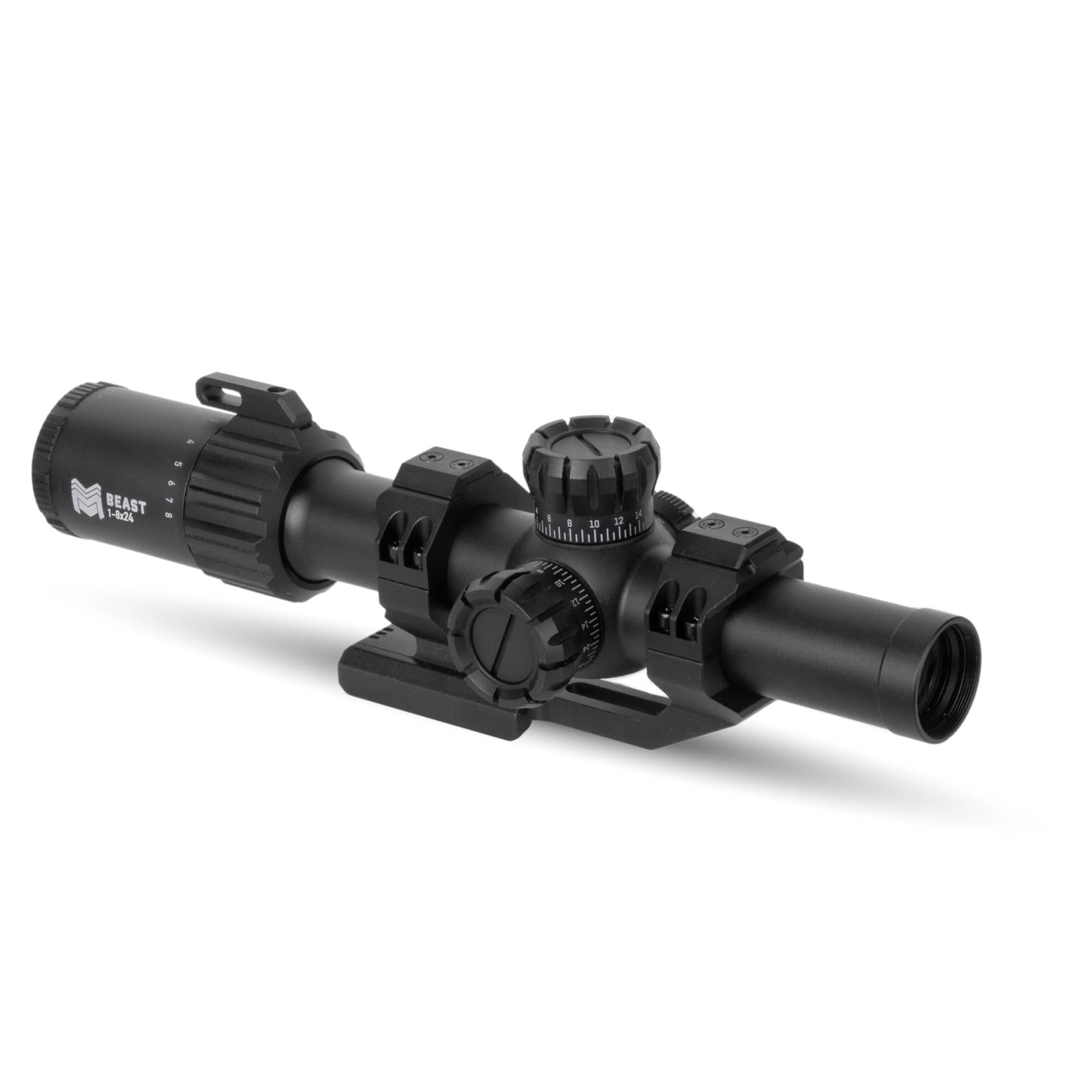 Monstrum Beast ED ffp-lpvo magnification range supports versatile, precise engagement.