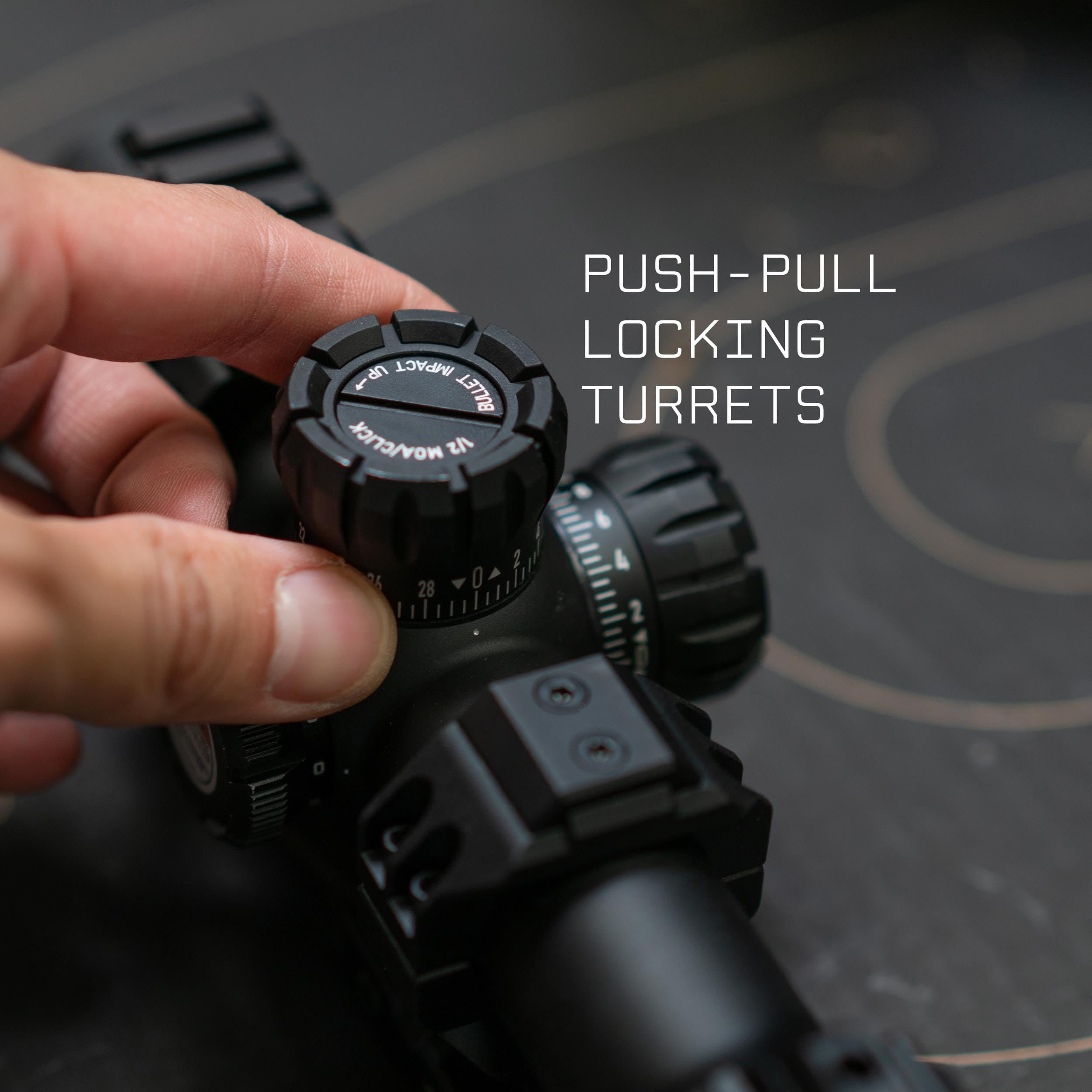 Monstrum Beast SFP 1-6x scope uncapped windage and elevation knobs for fast zeroing