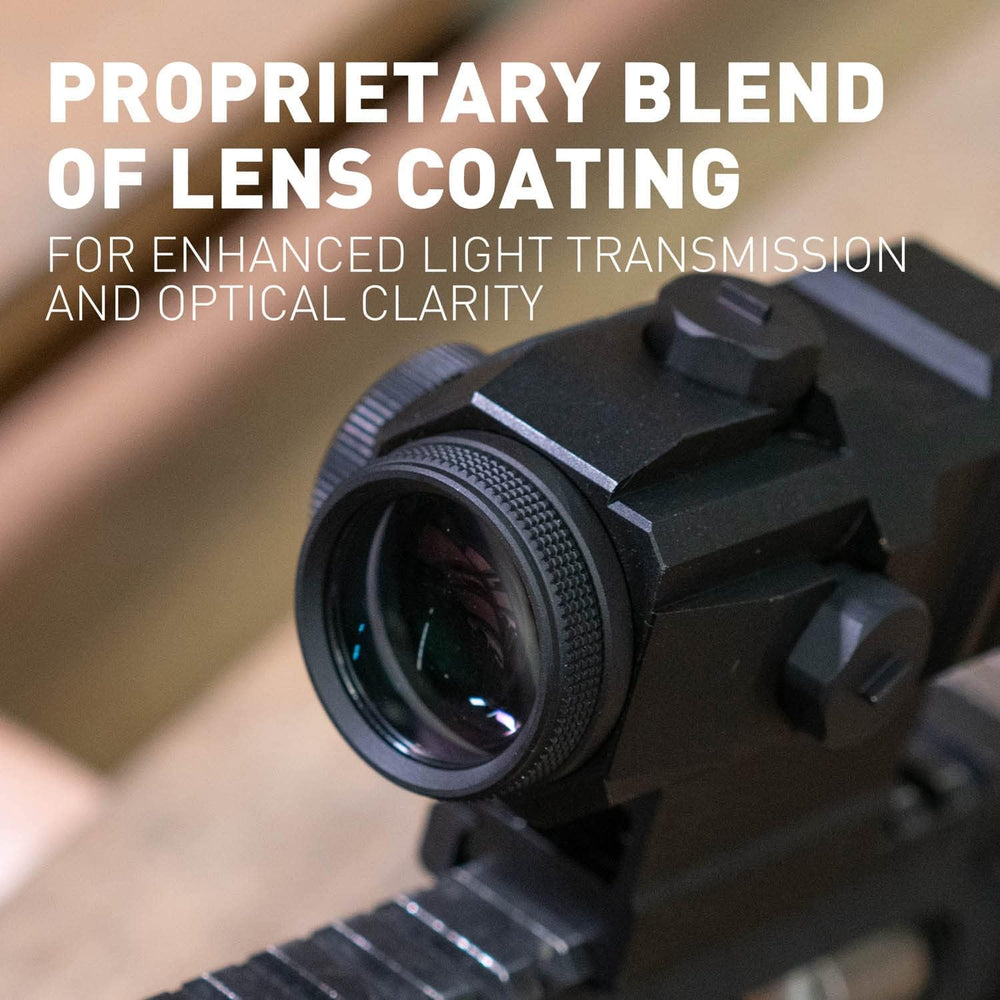 Monstrum Cyborg 3X Prism Scope rugged matte finish reduces glare.